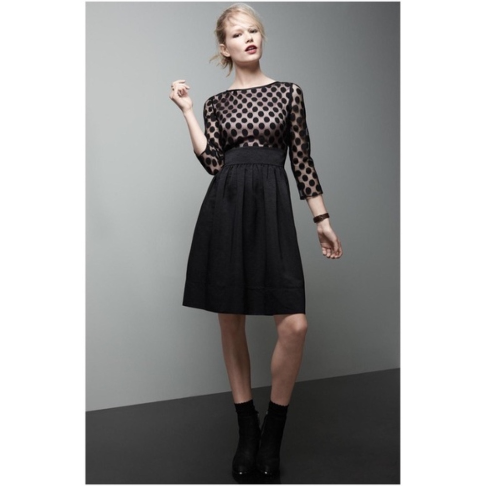 Eliza J polka dot fit and flare dress